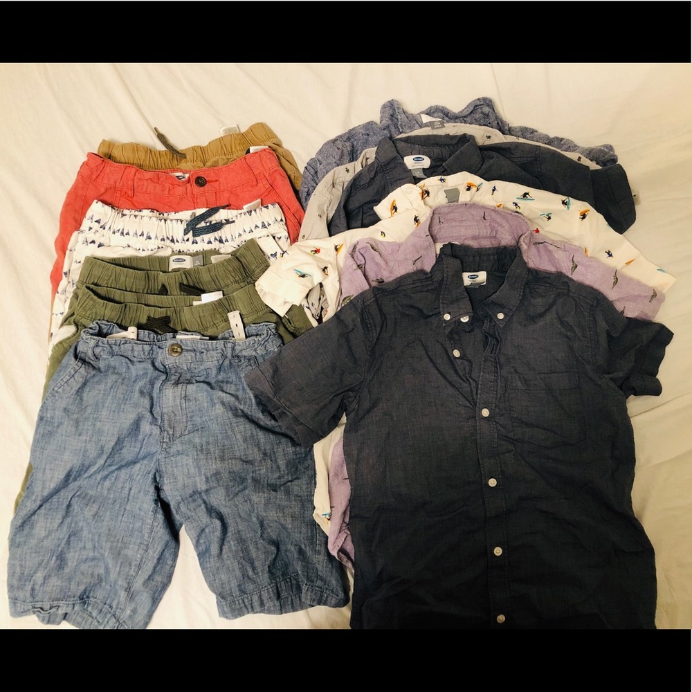 12 Old Navy big boys shirts and shorts size 10-12